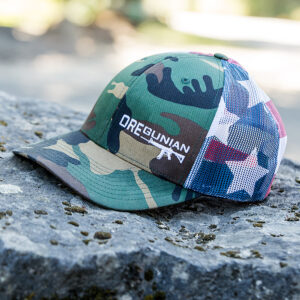 Oregunian® MSR Mesh Flag Woodland Camo Snapback Hat