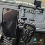 MFC Offroad Utili-Dockwitth upgraded Powerwerx Quick Charge 75W USB Device Charger. Midland MXT575 & GoPro on standby...